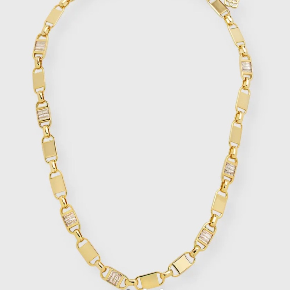 Kendra Scott Jessie Gold Chain Necklace in White Crystal